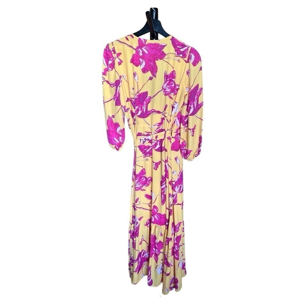 COLOR ME COURTNEY Eleanor Wrap Dress M Orange Pink Floral Maxi dress - Picture 3 of 8